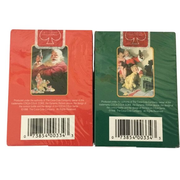 VTG Coca-Cola Santa Nostalgia Playing Cards 1996 Tin Set Sealed Decks Xmas USA - Picture 6 of 10